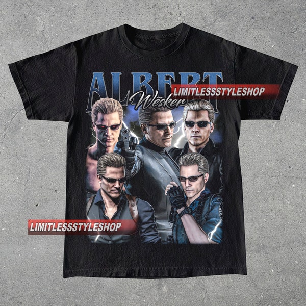 Vintage Albert Wesker T-Shirt, Unisex Man and Women Graphic Tee, Gift For Albert Wesker Fans