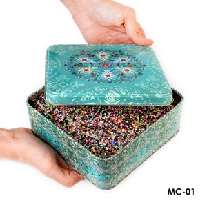 Mix di perline Cinderella Teal Box / Perline di semi e vetro multicolori per la creazione di gioielli, collane e bracciali / Regalo per lei / Spedizione gratuita