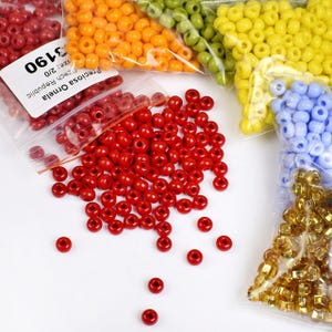 Bracelet Rocailles 6 mm, Perles de verre multicolores, Bracelets de perles, Assortiment de perles, Perles de bijoux en verre, Perles de verre bleues, Fournitures créatives