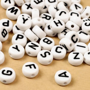 Alphabet Letter Beads 150pcs – Round Acrylic A-Z Beads, DIY Jewelry Making, Name Bracelets, Necklaces, Kids Crafts