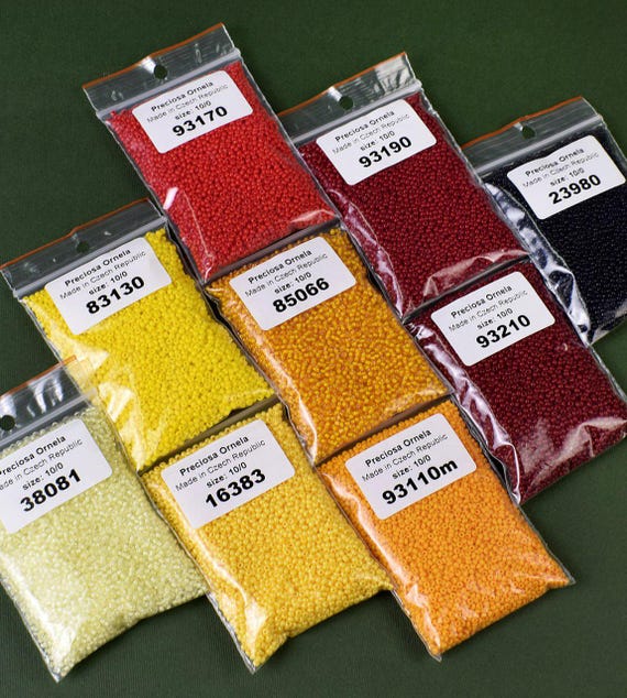 Czech Glass Seed Beads: Size 10/0, 50g Pack for Embroidery & Jewelry