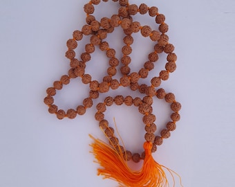 Original 5 Mukhi Rudraksha Mala mit 108+1 Perlen | Rosenkranz + GRATIS Aufbewahrungstasche