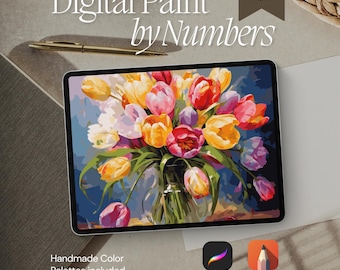 Tulip Paint by Number Kit for Adults: Procreate, Printable (Digital Download)