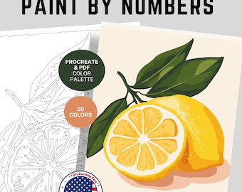 Lemon Paint by Number Kit: Procreate Template (Digital Download)