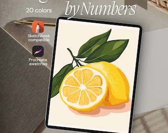 Lemon Paint by Number Kit: Procreate Template (Digital Download)