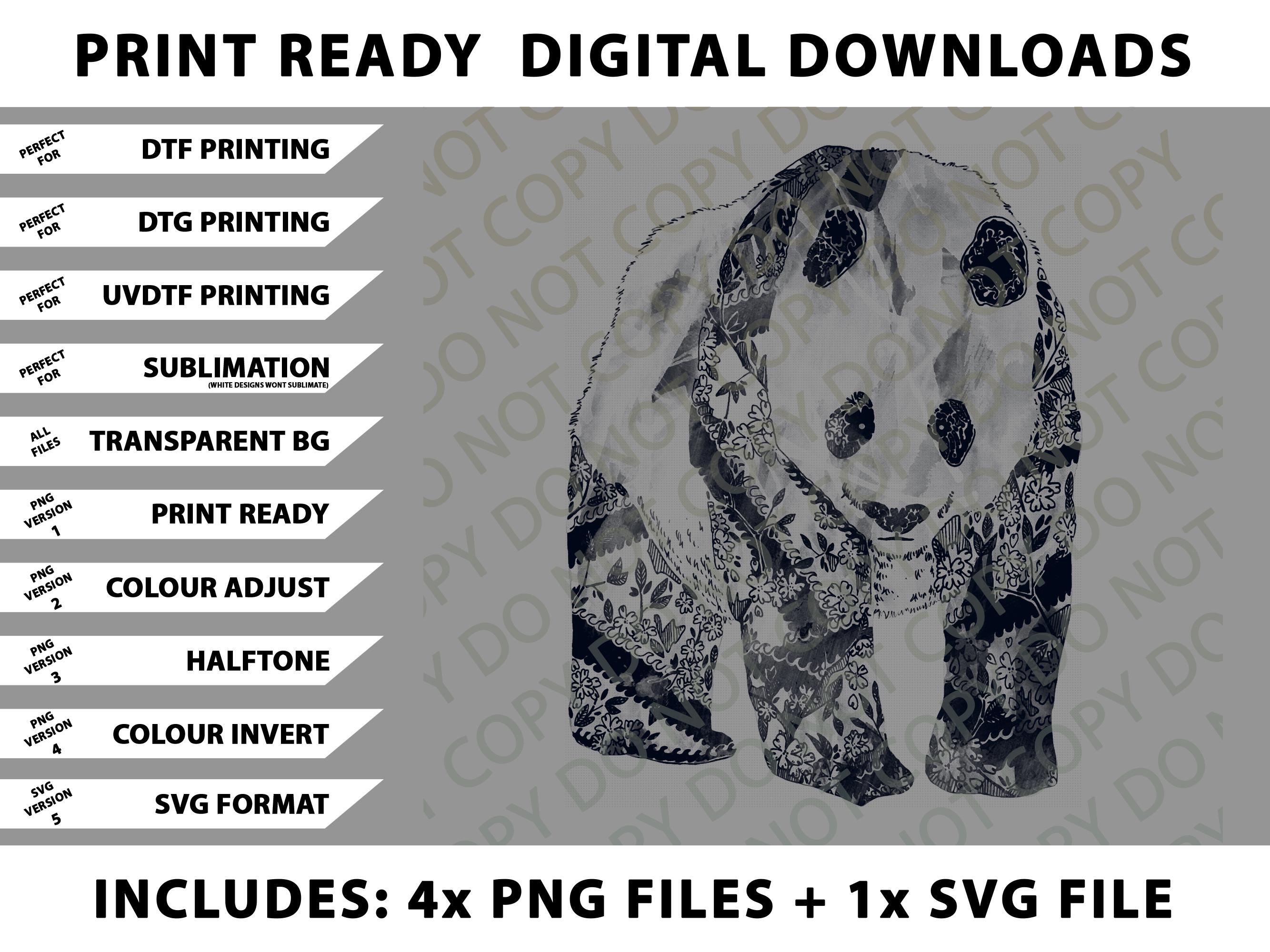 Tattooed Panda Png Bundle, SVG Files, Digital Downloads - Etsy