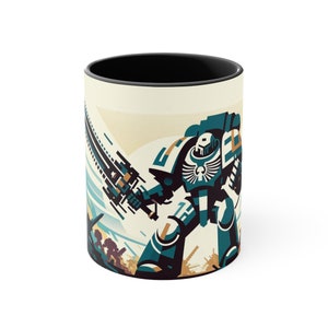 Space Marine Mug For RPG Gamer Tabletop Fan Accent Coffee Mug 11oz Gift For Boyfriend 40,000 War Gift for Hammer Fan