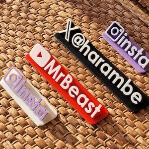 Personalized Username Stand – Instagram, TikTok, X/Twitter 3D Print Display