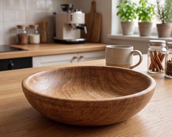 Handmade Walnut Wood Bowl, Solid Walnut Serving Bowl, Natural Wooden Bowl, Rustic Home Decor, Housewarming Gifts, Christmas Gifts
