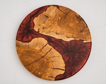 Custom Epoxy & Olive Wood Charcuterie Board, Resin Serving Board, Wooden Cutting Board, Cheese Board, Epoxy Lazy Susan Board, Gift for Mom