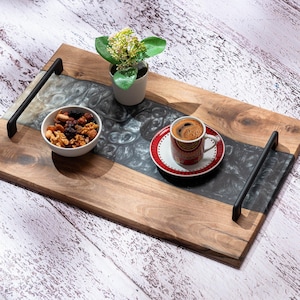 Epoxy & Olive Wood Serving Tray, Resin Tray, Charcuterie Board, Personalized Gift, Housewarming Gift, Christmas Gifts, Mother&#39;s Day Gifts