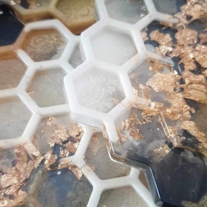 Bee Coaster Set Handmade in Resin