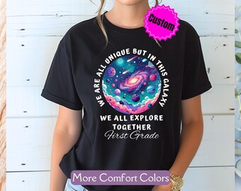 Space Comfort Colors® Teacher Shirt, Custom Teacher Tee, Kindergarten Teacher, PreSchool Teacher T Shirt Cute Elementary T-Shirt Teacher Tee