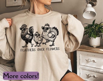 Chicken Sweatshirt Valentine Gift, Cute Farm Life Sweater for Chicken Lovers, Funny Cozy Pullover for Women & Men