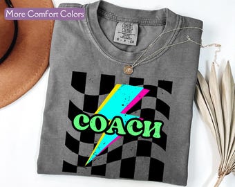 Retro Coach Shirt, Comfort Colors® Neon PE Teacher T-Shirt, Gym Coach Tee, Back to School Gift for Middle School PE Teacher, Gym TShirt