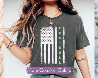 American Football Shirt, Comfort Colors® Football Team Shirt, Sport Dad Shirt, Patriotic Football Dad TShirt, Gift for Football Lover Shirt