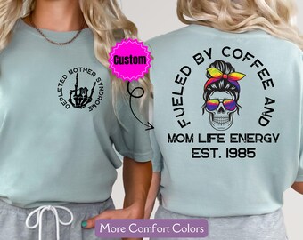 Chemise maman personnalisée, cadeau Comfort Colors® pour maman, chemise maman sarcastique Chemise maman vaincue Chemise club des mamans fatiguées Chemise vie de maman Cadeau fête des mères