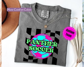 Custom Retro Soccer Shirt, Comfort Colors® Soccer Team Shirt, Sport Mom Shirt, Gift For Soccer Mom TShirt, Gift for Soccer Lover, Soccer Tee