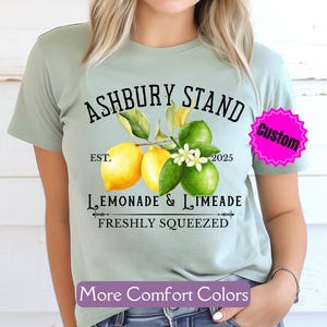 Custom Lemonade Stand Shirt Comfort Colors® Limeade Crew TShirt Fun Sunday Market Tee, Farmers Market Shirt, Lemon Lover, Spring Festival