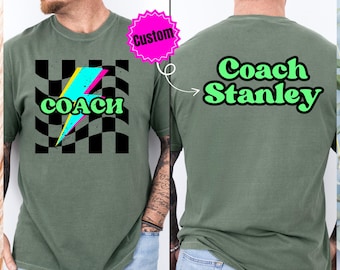 Custom Retro Coach Shirt Comfort Colors® Gym Coach Tee, PE Teacher Gift, Back to School Middle School Teacher Gift