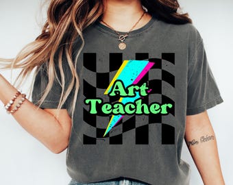 Retro Art Teacher Shirt, Comfort Colors® Neon Art Teacher T Shirt, Elementary Art Teacher Tee, Art Teacher Gift, Retro Back to School Gift