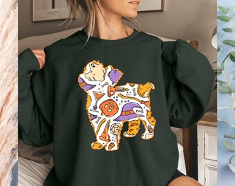 Halloween Pitbull Dog Sweatshirt, Pitbull Dog Sweatshirt, New Veterinarian Gift, Pitbull Mama Gift, Dog Lovers Gift, Fall Dog Sweatshirt