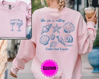 Beach Bachelorette Party Sweatshirt, Coastal Wedding Pullover, Custom Bachelorette Sweatshirt, Personalized Girls Trip Tee Bridal Party Gift