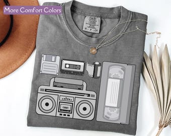 Retro 80s Music Shirt Vintage Comfort Colors® Birthday Girl Gift Nostalgia Media Geek Mothers Day Tee Retro Fathers Day Gift