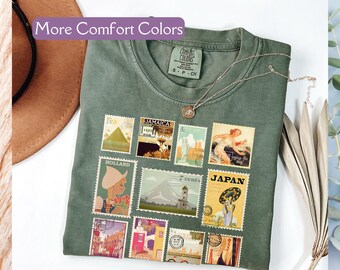 Retro Travel Shirt, Comfort Colors® Travel Lover Gift, Travel Is Therapy, Europe Vacation Tee, World Travel Shirt, Europe Backpacking Tee