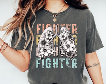 Lung Fighter Shirt Cystic Fibrosis T-shirt Lung Cancer Tee Lung Emphysema Survivor Asthma Shirt Respiratory Therapist Gift Pulmonary Shirt