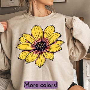 Sunflower Sweatshirt, Flower Pullover, Womens Garden Crewneck, Plant Sunflower Sweatshirt, Sunshine Shirt, Flower Lover Sweater