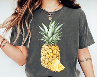 Pineapple Shirt for Women - Cute Graphic Tees, Summer Foodie T-Shirt, Pineapple Lover Gift, Perfect Gift for Her, Casual Summer Top