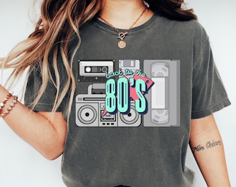 Neon Retro 80s Shirt Vintage Comfort Colors® Birthday Girl Gift Nostalgia Media Geek 80s Child Mothers Day Tee 80s Media Child