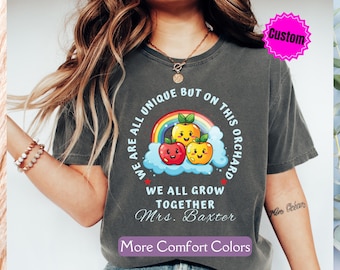 Comfort Colors® Teacher Shirt, Custom Teacher Tee, Apple 1st Grade Teacher, PreSchool Teacher T Shirt, Back to School T-Shirt, Teacher Tee