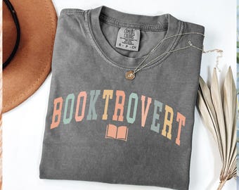 Booktrovert Teacher Shirt, Comfort Colors® ESL Reading Crewneck, Book Lover Gift for Librarians & Group Teachers, Teacher Gift
