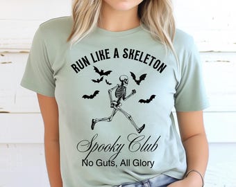 Skeleton Running Shirt, Spooky Halloween Running Shirt, Skeleton Club Tee, Running Club, Halloween Marathon Running Shirt, Running Tee Gift