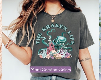 Large Octopus Shirt, Comfort Colors® Sea Monster Shirt, Ocean Lover Gift, Retro Kraken Shirt, Ocean Shirt, Marine Biology Shirt, Diver Shirt