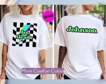 Custom Teacher Shirt, Comfort Colors® Custom Elementary School T-Shirt Custom School Counselor Tee Retro Back to School Tee Custom Class Tee