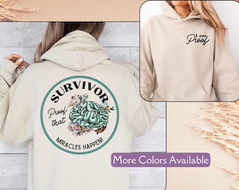 Brain Surgery Hoodie Sweater, Brain Cancer Survivor Gift, Stroke Hoodie, Brain Surgery Gift, Brain Tumor Sweatshirt, Alzheimers Disease Gift