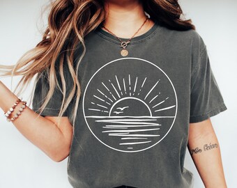 Ocean Sunset Shirt Comfort Colors® Travel Shirt Adventure Shirt Beach Vacation Shirt Nature Lover Shirt Cute Adventure Shirt Cruise Vacation