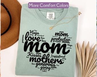 Comfort Colors® Mom Shirt, Mothers Day Gift For Mom, Love Mama Shirt, Pregnancy Announcement, Unique Mom Gift, Mom Birthday Gift for Mom