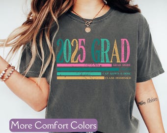 Retro 2025 Senior Graduation Gift for Her, Comfort Colors® Senior 2025 Grad Gift, 2025 Grad T Shirt, Shirt Gift for Graduate Class of 2025