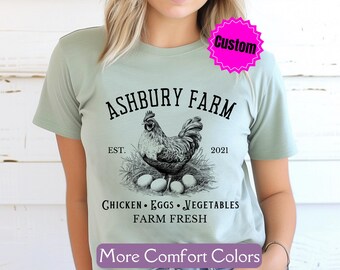 Custom Farm Shirt, Comfort Colors® Chicken Shirt, Crazy Chicken Lady, Gift for Chicken Lover, Gardening Gift Local Farmer Gift Egg Lover Tee