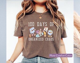 100 Days of School Shirt, Comfort Colors® Retro Teach Shirt, School Spirit Tee, Teacher Appreciation Gift Group Teacher Tee New Teacher Gift