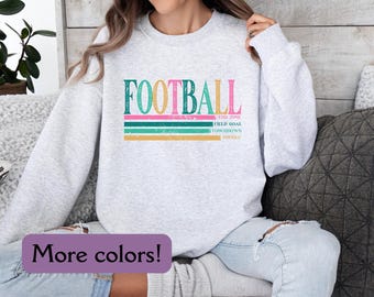 Retro Football Sweatshirt Mom, Grunge Sports Game Day Sweatshirt, Football Gift, Vintage Sports Pullover, Comfortable Fan Apparel