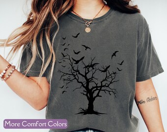 Crow Shirt, Comfort Colors® Black Crow Moonlit Raven Unisex T-shirt, Funny Sassy Raven Lover Gift, Autumn Style, Nature Tee, Raven Tshirt