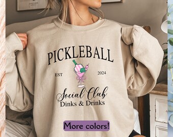 Sweat Pickleball Social Club, sweat joueur de pickleball, sweat jeu de pickleball, cadeau pour joueur de pickleball, pull de pickleball