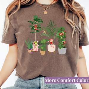 Plant Lover Shirt, Comfort Colors® Christmas Elf Tshirt, Christmas Elves Plant Shirt, Gardening Gift Christmas Gardening Gift Plant Lady Tee
