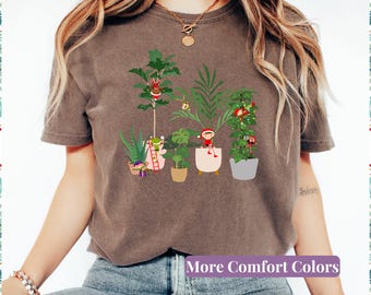 Plant Lover Shirt, Comfort Colors® Christmas Elf Tshirt, Christmas Elves Plant Shirt, Gardening Gift Christmas Gardening Gift Plant Lady Tee