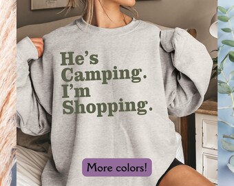 Camping Wife Sweatshirt, Fiance Birthday Gift, Camping Lover Crewneck, Camp Girlfriend Sweatshirt, Adventure Pullover, Gift for Wife